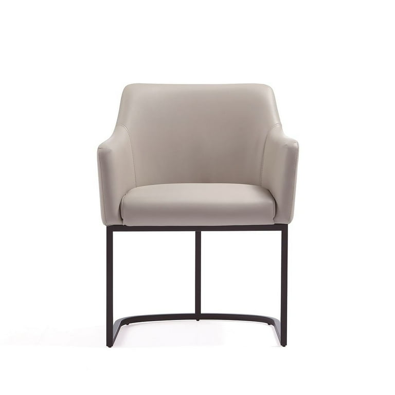 Manhattan Comfort Modern Serena Dining Armchair Upholstered in Leatherette with Steel Legs in Grey Manhattan Comfort Modern Serena Dining Armchair Upholstered in Leatherette with Steel Legs in Grey