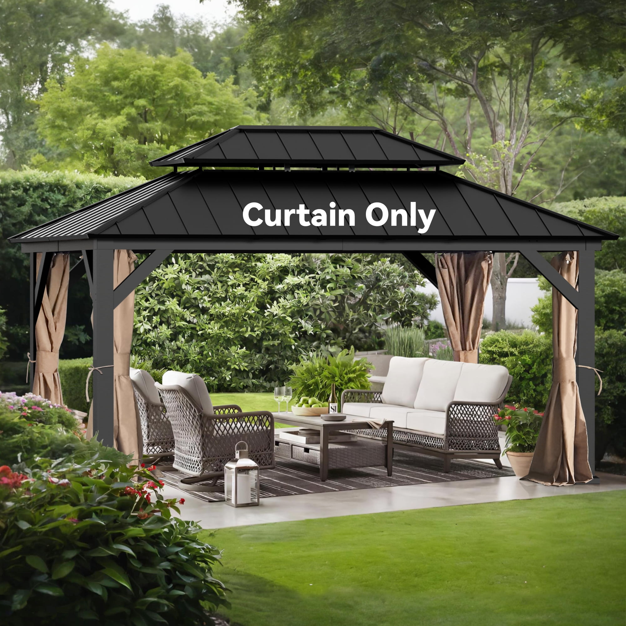 Walmart daily deals:  Modern Shade 10'x12' Louvered Pergola, Adjustable Waterproof Roof, USB Port, Black Metal Frame