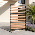 thumbnail image 1 of Modern Shade 6x4 ft Louvered Cedar Privacy Fence Panel Adjustable Screen for Outdoor Deck, 1 of 6
