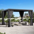 thumbnail image 1 of Modern Shade Aurora 10'x12' Louvered Pergola, Adjustable Waterproof Roof with Drainage, Reinforced Frame for Patio & Deck, Black, 1 of 8