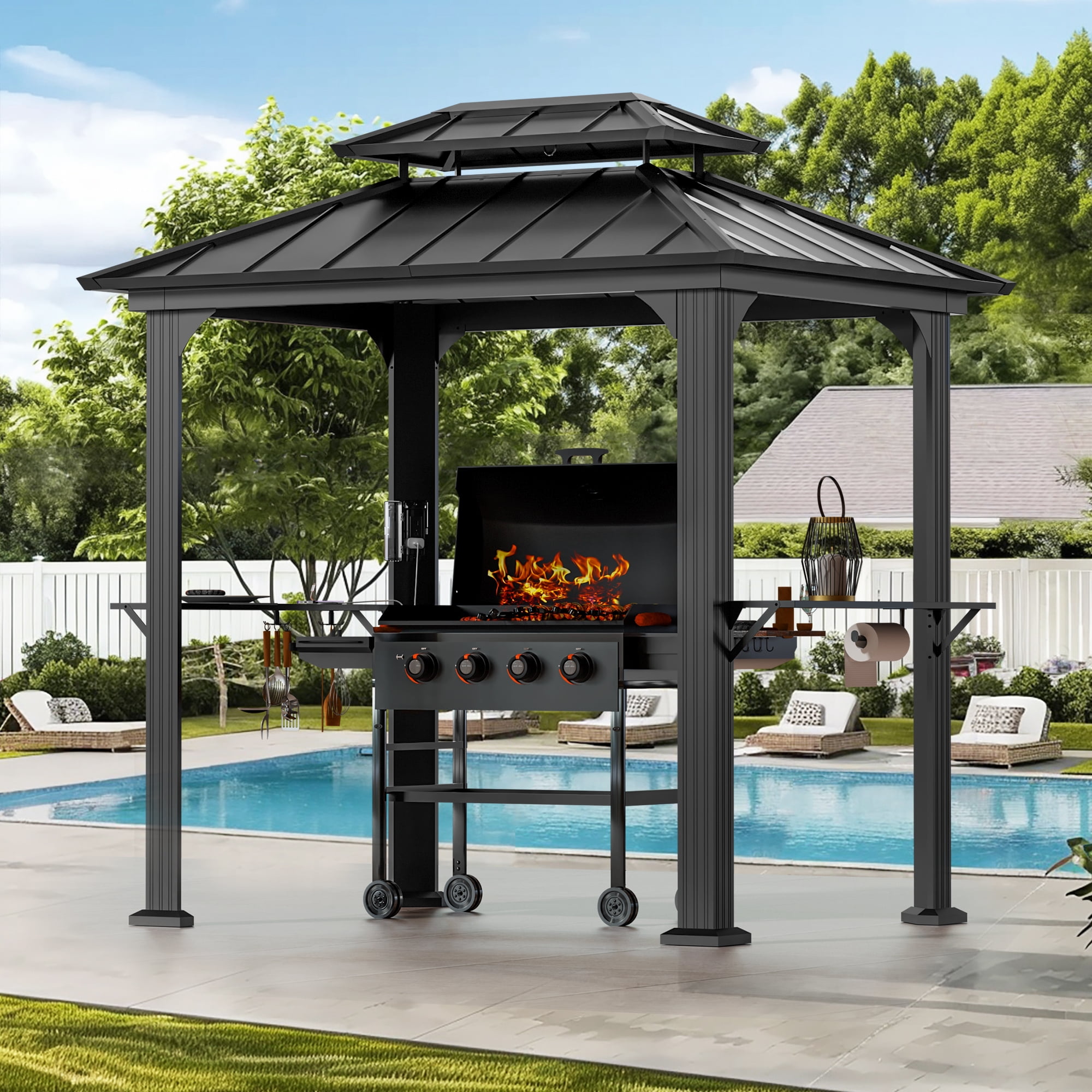 Modern Shade Grill Gazebo 6' X 8', Alumi