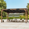 thumbnail image 1 of Modern Shade 12'x16' Supreme Cedar Wood Gazebo Hardtop Slope Roof for Backyard Deck, 1 of 8