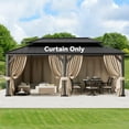 thumbnail image 1 of Covered Outdoor Universal 12‘x20’ Gazebo Curtain Replacement with 4 Panel Zippered Grey Sidewalls, 1 of 5