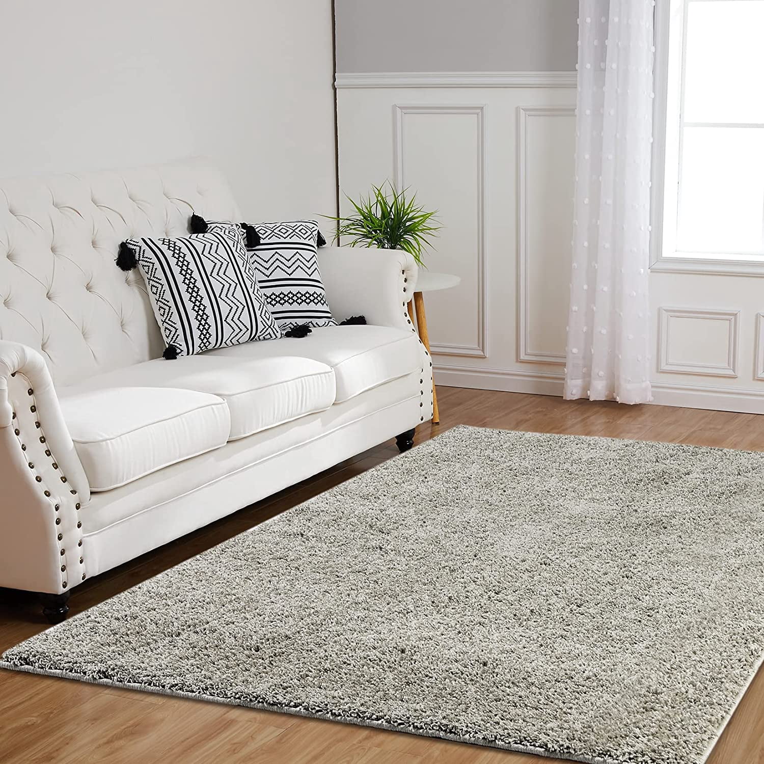Modern Shag Area Rug,Large 8' x 10' Fluffy and Non-Shedding Solid Rug ...