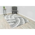 thumbnail image 1 of Modern Shaggy Rug Hand Carved Thick Soft Geometric Abstract Carpet Vibrant Colors for Living Room Bedroom Office Design 6483 (Grey, 3'9"x5'3"), 1 of 7