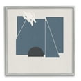 thumbnail image 1 of Modern Shape Collage Minimal Blue Geometric Abstraction Abstract Framed Art Print Wall Art, 17x17, 1 of 7