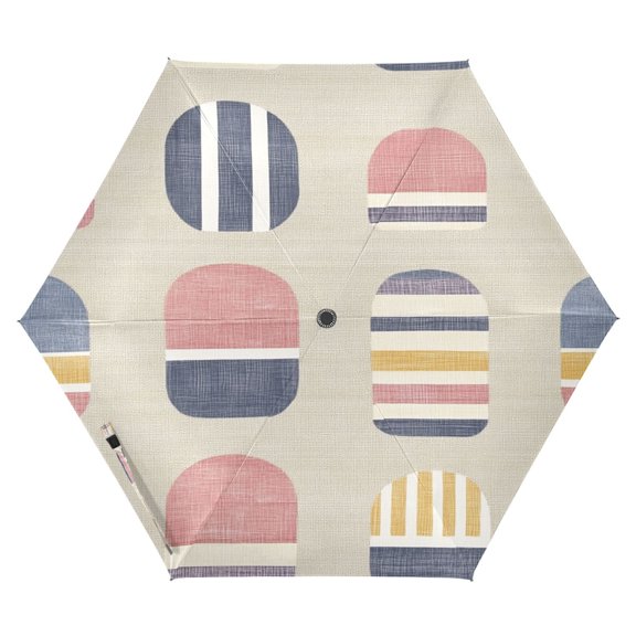 Modern Shapes Design Folding Umbrella UV50+ Waterproof Sun Protection Auto Open Close Compact Fiberglass Frame