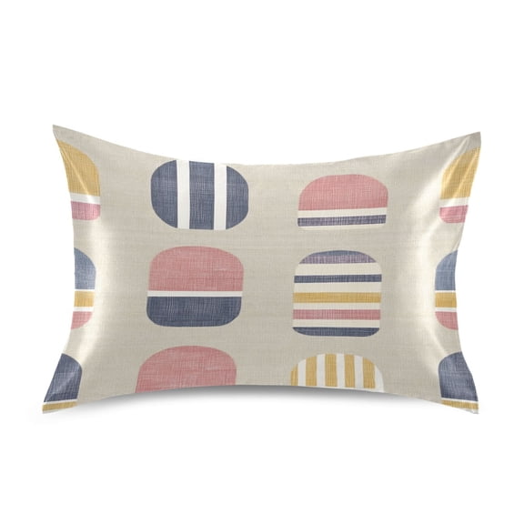 Modern Shapes Design Queen Size Pillowcase Silky Smooth Finish Anti Wrinkle Design Easy Envelope Closure 20x30in