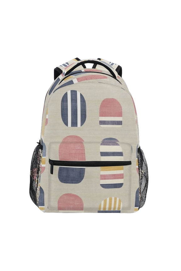 Modern Shapes Design Stylish Large Backpack 15L Self-Standing Durable Twill for School, Office and Travel Use