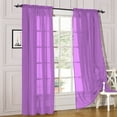 thumbnail image 1 of Modern Sheer Rod Pocket Window Curtains 2 Panels Set for Living Room Bedroom, 54W x 120L Inches, 1 of 3