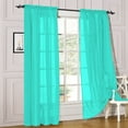 thumbnail image 1 of Modern Sheer Rod Pocket Window Curtains 2 Panels Set for Living Room Bedroom, 54W x 120L Inches, 1 of 3