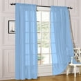 thumbnail image 1 of Modern Sheer Rod Pocket Window Curtains 2 Panels Set for Living Room Bedroom, 54W x 36L Inches, 1 of 3