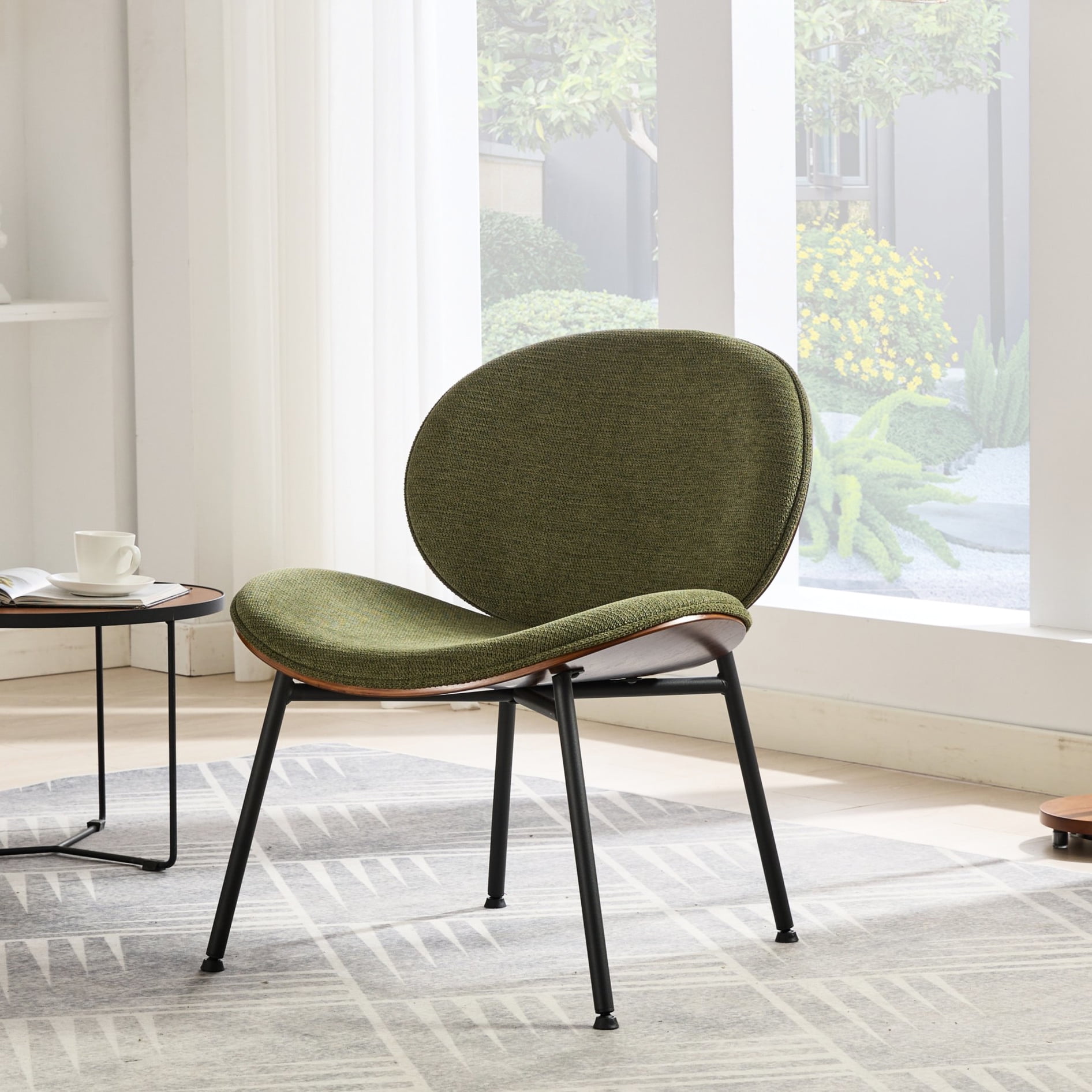 Modern Shell Chair. Walnut Finish, Comfortable Back, Blends With ...