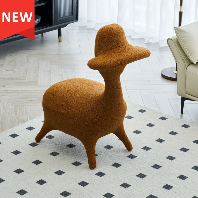Modern Sherpa Lamb Fabric Gaming Chair Lambswool Fabric Upholstered Accent Chair with Hand Support Cute Single Chair for Living Room Bedroom Gaming