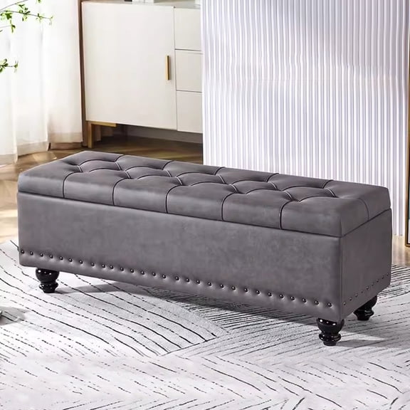 Modern Shoe Bench with Storage,Storage Ottoman Bedroom Bench,Foot Stool End of Bed Bench,Rectangular Footrest for Sofa Living Room Wide Seat