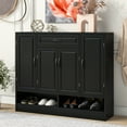 thumbnail image 1 of Modern Shoe Organizer Cabinet, Black, With Construction And Customizable Shelving Cabinet In Adjustable Shelves Practical Open Spaces, 1 of 6