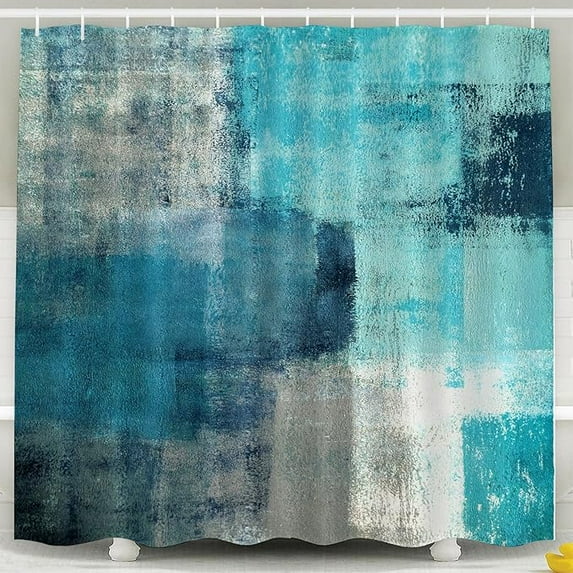 Modern Shower Curtain, Abstract Pattern, Polyester, Water Resistant, Unlined, Grommet Top, Hook Included, Bathroom 72"W x 96"L