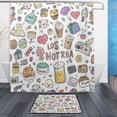 thumbnail image 1 of Modern Shower Curtain Set ,Waterproof Bathroom Shower Curtain Decorative Set with 12 pcs Hooks,Dotted Plastic Base Non-slip Durable 66 x 72in Party Elements, 1 of 7