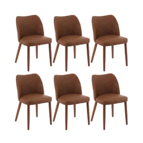 Modern Side Dining Chairs Set of 2 – Upholstered Wingback with Padded Seat, PU Leather or Linen Fabric, Sturdy Wood Legs, Adjustable Feet for Home, Kitchen, or Café