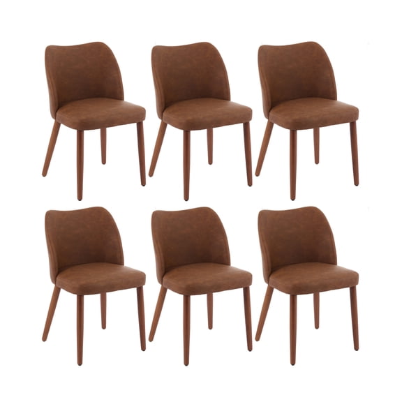 Modern Side Dining Chairs Set of 2 – Upholstered Wingback with Padded Seat, PU Leather or Linen Fabric, Sturdy Wood Legs, Adjustable Feet for Home, Kitchen, or Café