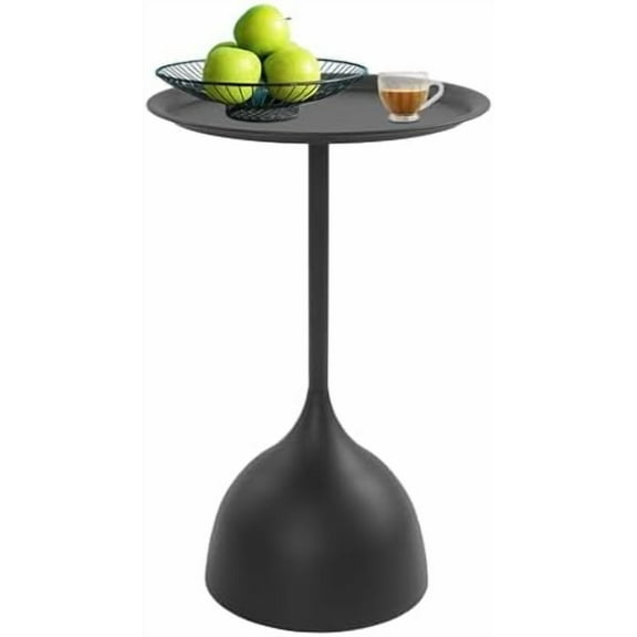 Modern Side Table, Round Side Table, Round Bedside Table for Living Room, Bedroom, Corners, and Office (Black)