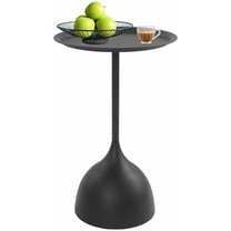 Modern Side Table, Round Side Table, Round Bedside Table for Living Room, Bedroom, Corners, and Office (Black)