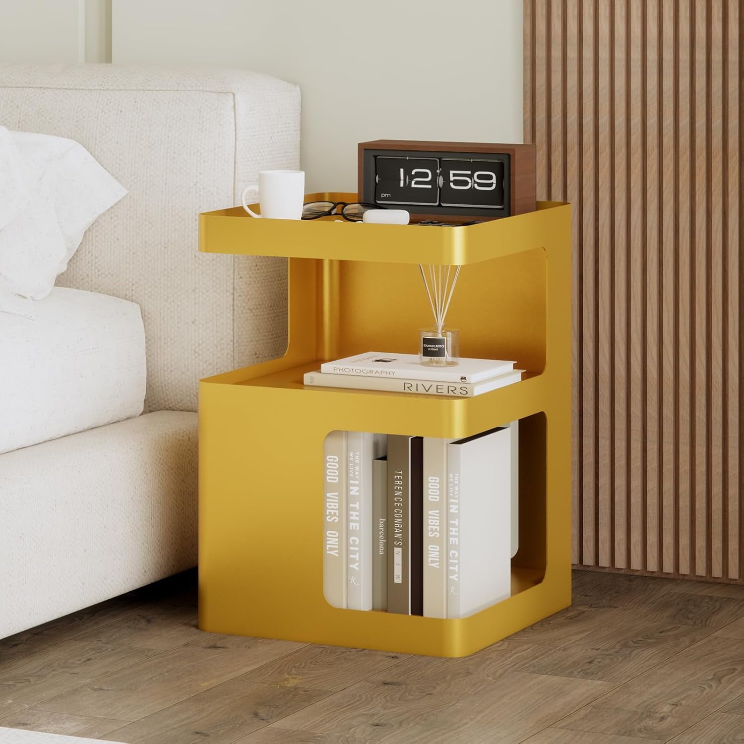 Modern Side Table,Small end Tables for Small Spaces,Gold nightstand — free download
