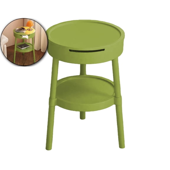 Modern Side Table with Drawer, Multifunctional Coffee Table, Plastic Storage Shelf for Living Room Bedroom Office