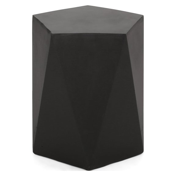 FunMay Contemporary Geometric Design Side Table, Black, Indoor, Living Room