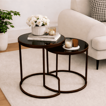 Expobazaar Accent Table | Aluminum Vintage Telephone Table | 25" Height | Stylish Home Accent