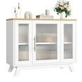 thumbnail image 1 of Modern Sideboard Buffet Cabinet with Fluted Glass Doors, 36'' Storage Cabinet with Adjustable Shelf, Wooden Coffee Cabinet, Accent Cabinet for Kitchen, Living Room, 1 of 9