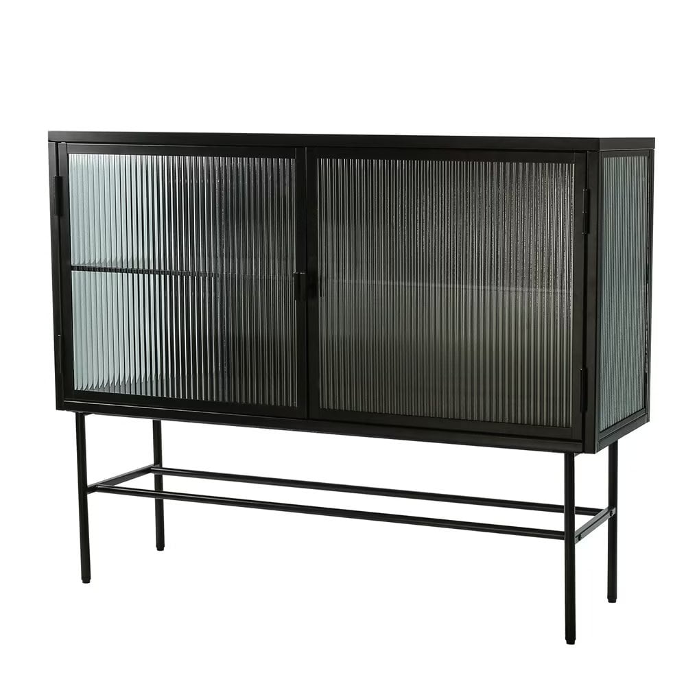 Modern Sideboard Accent Storage with Glass Doors and