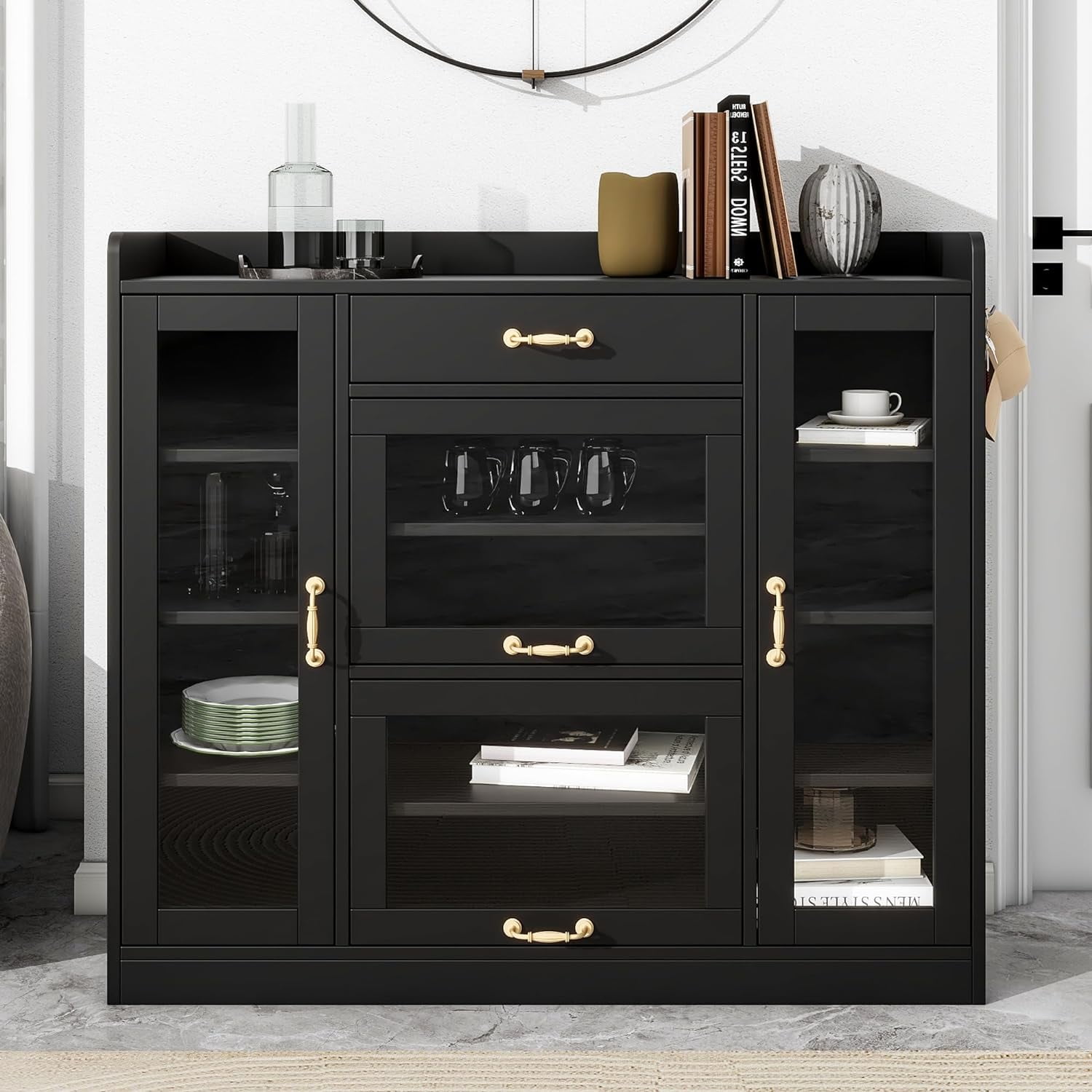 Modern Sideboard Cabinet With Drawer Cabinet And Shelf For Living Room ...