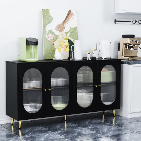 Modern Sideboard with Adjustable Interior Shelves / Adaptable to Different Item Sizes