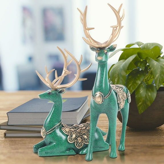 Modern Sika Deer Figurines, A Pair of Sika Deer Statues, Decorative Figurine, Sika Deer Ornaments, Blue Deer Figurine Home Decor Resin Sculpture Decorative Gifts