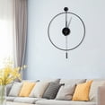 thumbnail image 1 of Modern Silent Wall Clock with Metal Pendulum, High-Quality Iron Frame, No Ticking Quartz Movement, Stylish Design for Home or Office, 1 of 11