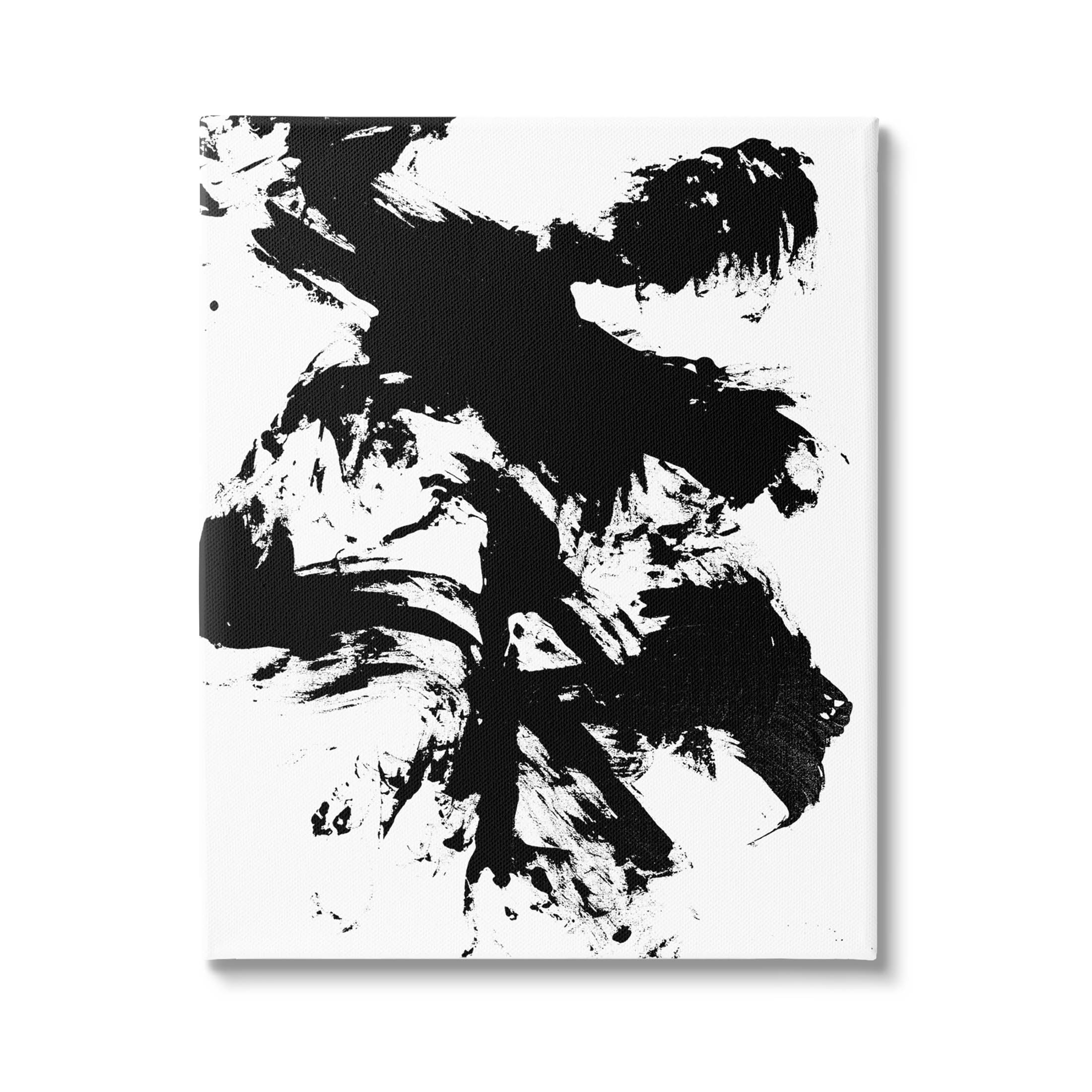 Modern Silhouette Brushed Shape Abstract Graphic Art Gallery Wrapped Canvas Print Wall Art