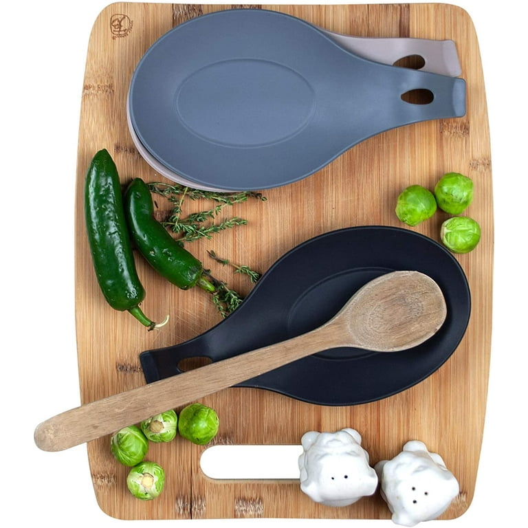 pratico Kitchen Multipurpose Silicone Pot Holder, Trivet, Jar Opener and Spoon Rest, Light Grey