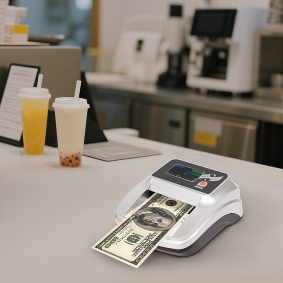 Modern Silver Bank Counterfeit Money Detector Machine UV MG Fake Currency Bill Checker Tester