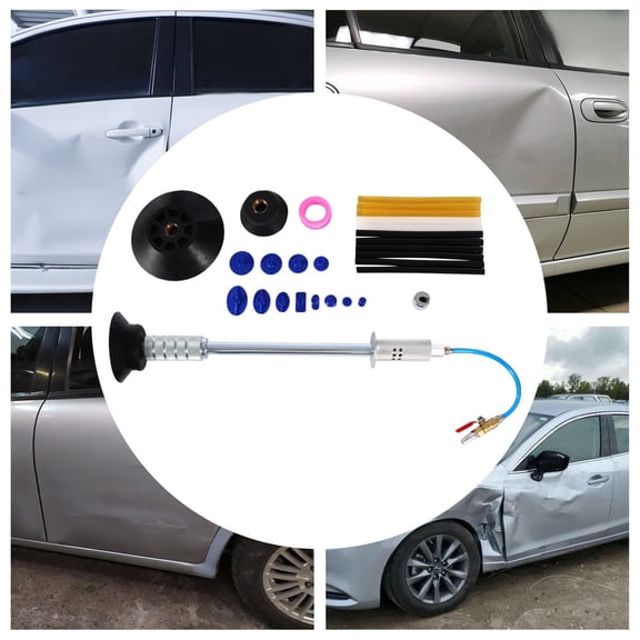 Modern Silver Black Air Pneumatic Dent Puller Car Auto Body Repair Suction Cup Tools w/ Slide Hammer