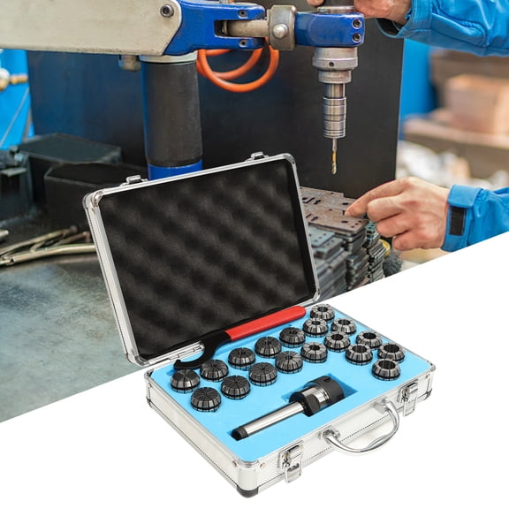 Modern Silver ER32 Collet Chuck Holder Precision ER32 Collet Set MT3 Shank Chuck+18 Collets for Professionals