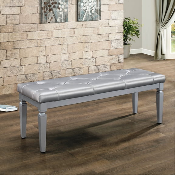 Modern Silver Glam Bench / Bedroom Decorative Item