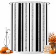 thumbnail image 1 of Modern Simple Art Shower Curtain, Waterproof Shower Curtains for Bathroom, Black Gray Vertical Stripes Pattern Washable Fabric Bathtub Curtain Set Bath Decor with 12 Hooks Standard 72"x72", 1 of 8