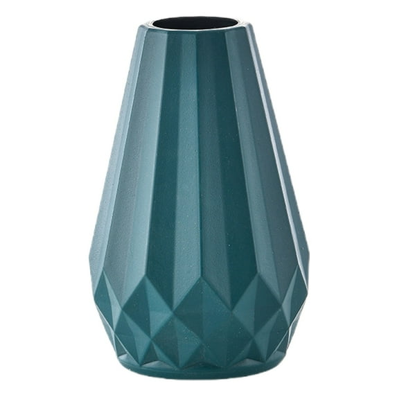 Modern Simple Blue Plastic Decorative Flower Vase for Fresh or Cut Flowers