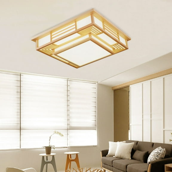 Modern Simple Ceiling Light LED Square Pendant Lamp Dimmable Lighting Fixture w/Remote Control