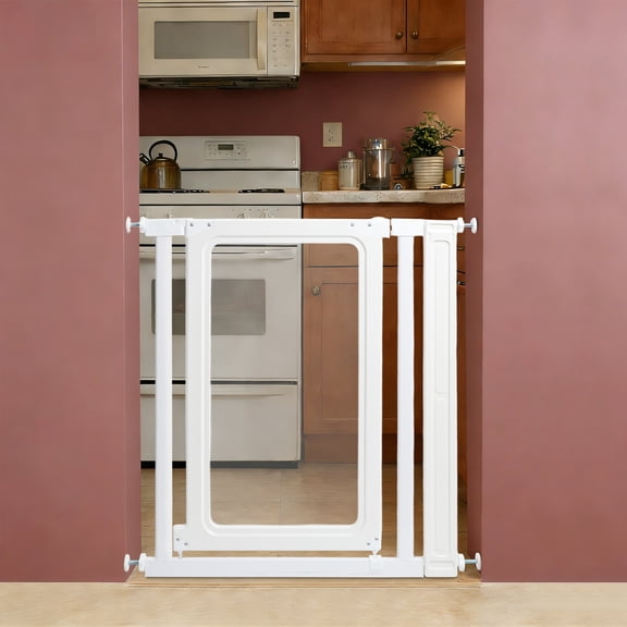 Modern Simple Cleaning Highly Practical Clear White Safe Pet Gate for Office Doorways, Hallways