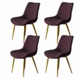 thumbnail image 1 of Modern Simple Curved Back Chair Cover, Stretch Washable Dining Room Chair Cover For Home Decor Living Room，Soft And Comfortable Thick And Durable-Deep coffee-Set of 4, 1 of 5
