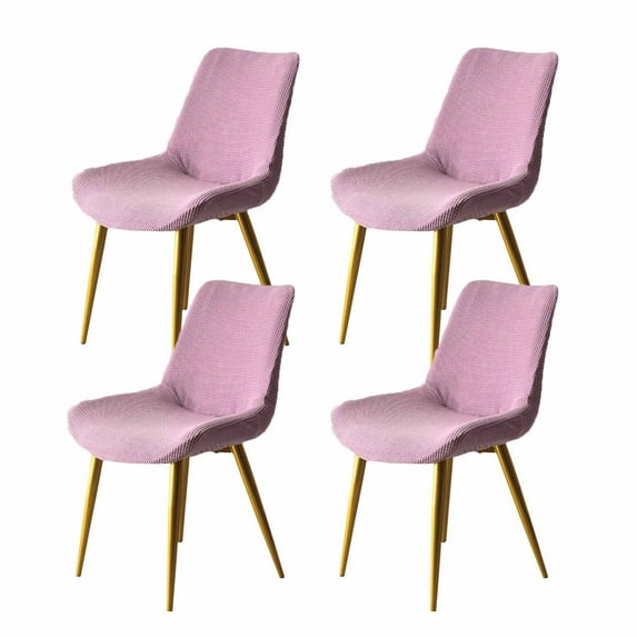 Modern Simple Curved Back Chair Cover, Stretch Washable Dining Room Chair Cover For Home Decor Living Room,Soft And Comfortable Thick And Durable-Light purple-Set of 4
