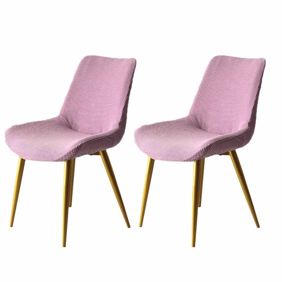 Modern Simple Curved Back Chair Cover, Stretch Washable Dining Room Chair Cover For Home Decor Living Room,Soft And Comfortable Thick And Durable-Light purple-Set of 2