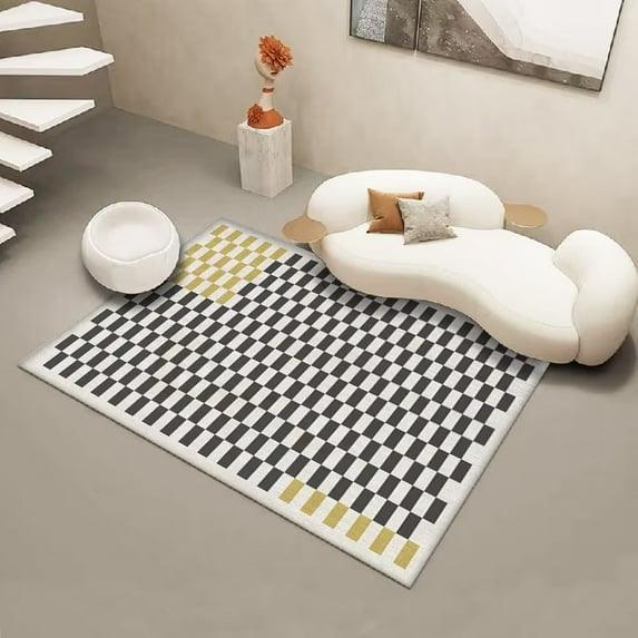 Modern Simple Living Room Carpet Bedrooms r checkerboard Rug Lounge Sofa Side Soft Carpets Non Slip